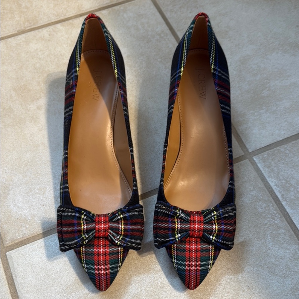 J.Crew Factory - tartan - size 9 - Plaid Bow Women Shoes - excellent conditon